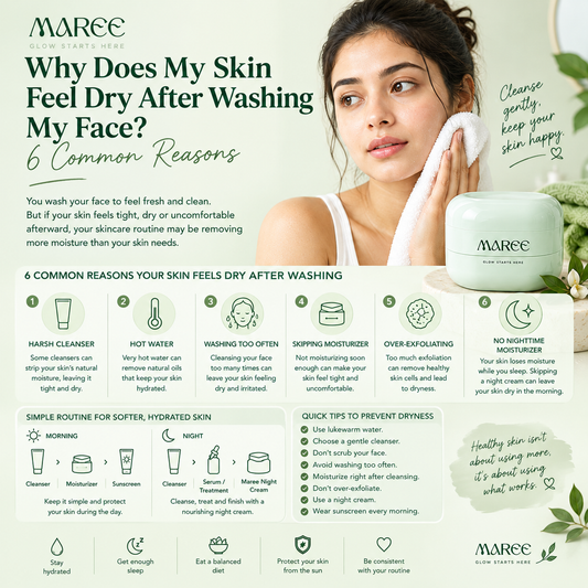 Why Does My Skin Feel Dry After Washing My Face? 6 Reasons | Maree